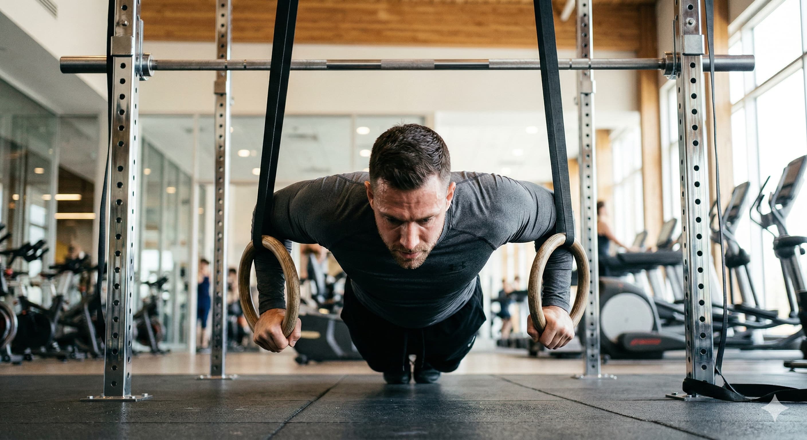 Gymnastics rings training for athletic performance at Momentum Fitness on the Upper West Side