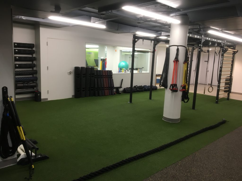 Synthetic turf conditioning area at Momentum Fitness